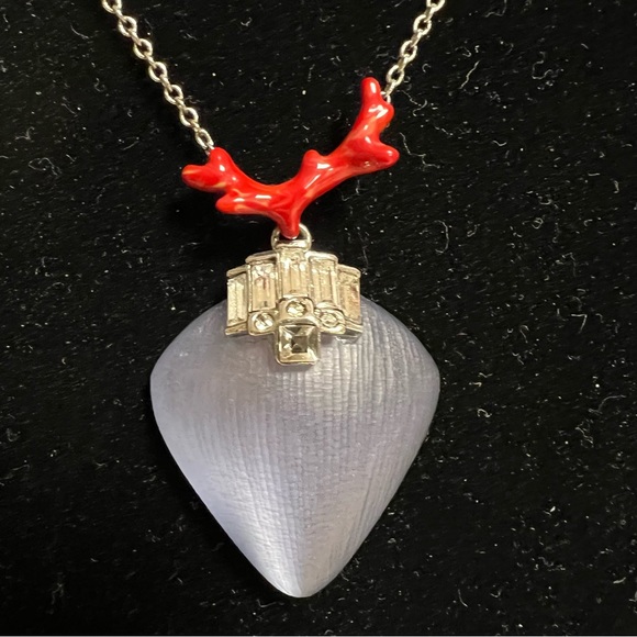 Alexis Bittar Coral Deco Lucite Pendant Necklace - Picture 2 of 8